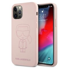 Karl Lagerfeld case for iPhone 12 Mini 5,4" KLHCP12SSILTTPI pink hard case Silicone Iconic Outline hinta ja tiedot | Puhelimen kuoret ja kotelot | hobbyhall.fi