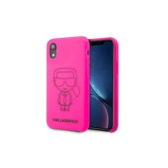 Karl Lagerfeld case for iPhone XR KLHCI61SILFLPI hard case pink Silicone Iconic Neon Outline hinta ja tiedot | Puhelimen kuoret ja kotelot | hobbyhall.fi