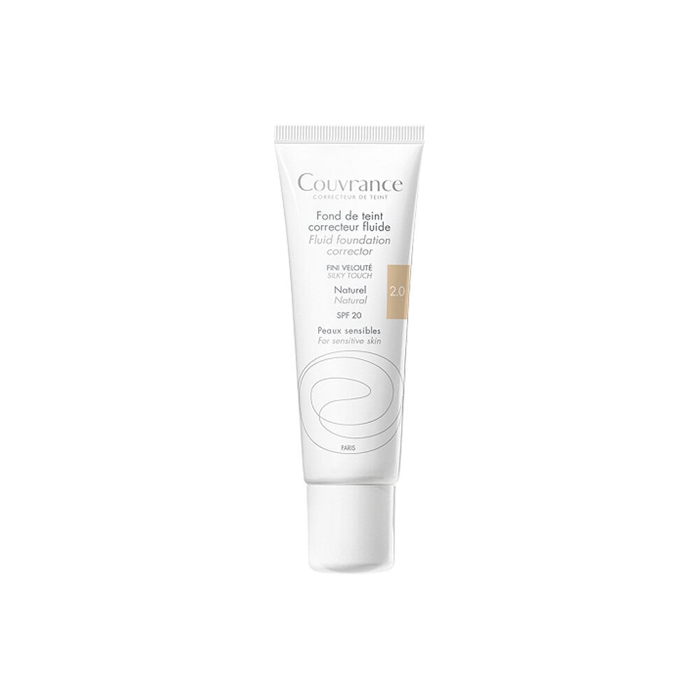 Pohjustusvoide Avene Couvrance Fluid Foundation Corrector SPF20 02 Natural, 30 ml hinta ja tiedot | Meikkivoiteet ja puuterit | hobbyhall.fi