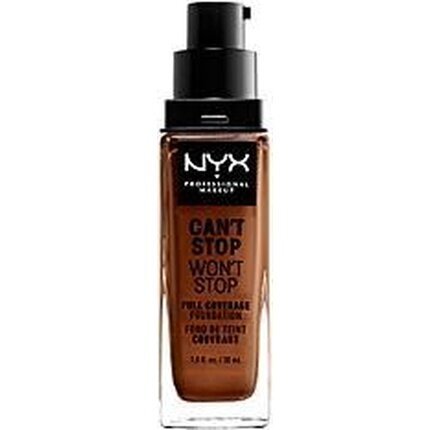 Can't Stop Won't Stop NYX (30 ml) nestemäinen vedenpitävä meikkivoide Väri: kaakao 30 ml hinta ja tiedot | Meikkivoiteet ja puuterit | hobbyhall.fi