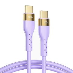 Joyroom Liquid Silicone USB Type C - USB Type C lataus- / datakaapeli PD 100W 1.2m violetti (S-1250N18-10) hinta ja tiedot | Puhelinkaapelit | hobbyhall.fi