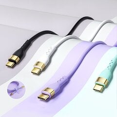 Joyroom Liquid Silicone USB Type C - USB Type C lataus- / datakaapeli PD 100W 1.2m violetti (S-1250N18-10) hinta ja tiedot | Puhelinkaapelit | hobbyhall.fi