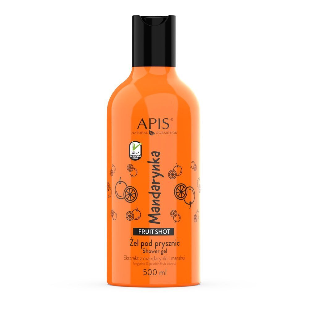 Suihkugeeli Apis Fruit Shot Suihkugeeli Mandarin, 500ml hinta ja tiedot | Suihkusaippuat ja suihkugeelit | hobbyhall.fi