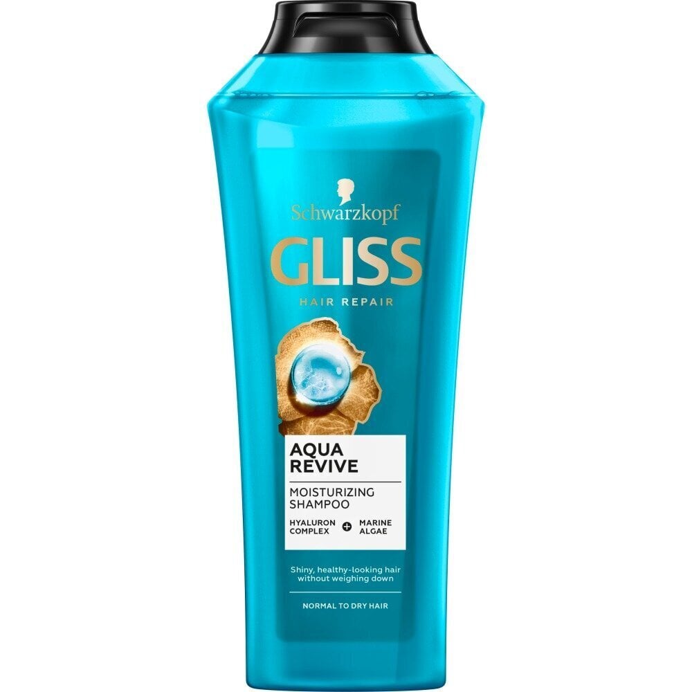 Kosteuttava shampoo normaaleille ja kuiville hiuksille Gliss Aqua Revive 400 ml hinta ja tiedot | Shampoot | hobbyhall.fi