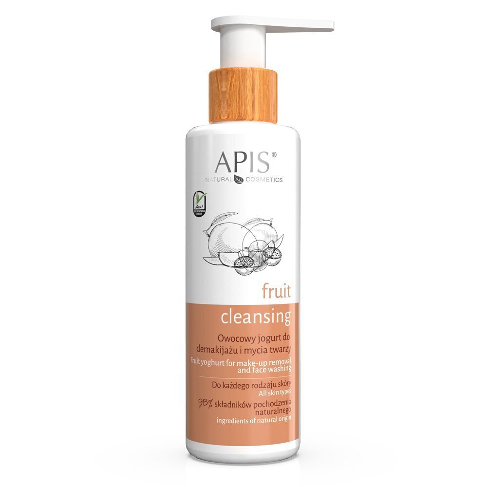 Puhdistusvoide kasvoille kaikille ihotyypeille Apis Fruity Cleansing, 150 ml hinta ja tiedot | Kasvojen puhdistusaineet | hobbyhall.fi