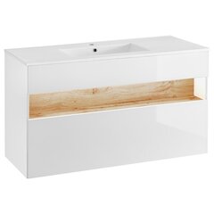 Allaskaappi Hakano Bonevile, 120x46 cm, valkoinen/ruskea hinta ja tiedot | Kylpyhuonekaapit | hobbyhall.fi