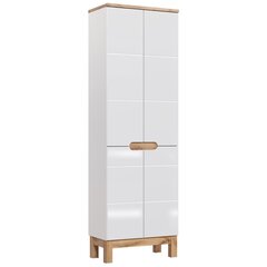 Kylpyhuoneen kaappi Hakano Fargo, 60x187 cm, valkoinen/ruskea hinta ja tiedot | Kylpyhuonekaapit | hobbyhall.fi