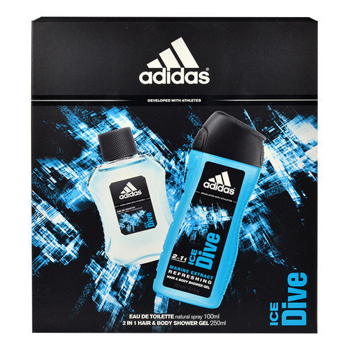 Adidas Ice Dive -lahjapakkaus miehelle: EDT-tuoksu, 100 ml + suihkugeeli, 250 ml hinta ja tiedot | Miesten hajuvedet | hobbyhall.fi