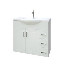 Eternal-kylpyhuonekaappi + pesuallas, 85 cm, korkeakiilto valkoinen hinta ja tiedot | Kylpyhuonekaapit | hobbyhall.fi