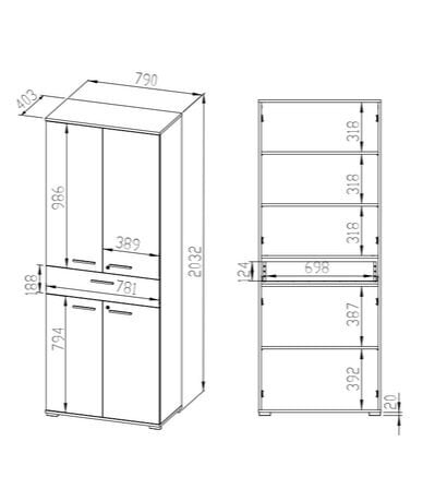 Kaappi Optimal 02, vaalea tammi hinta ja tiedot | Kaapit | hobbyhall.fi