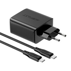 Acefast 2in1 charger 2x USB Type C / USB 65W, PD, QC 3.0, AFC, FCP (set with cable) black (A13 black) hinta ja tiedot | Acefast Puhelimet, älylaitteet ja kamerat | hobbyhall.fi