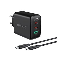 Acefast 2in1 charger 2x USB Type C / USB 65W, PD, QC 3.0, AFC, FCP (set with cable) black (A13 black) hinta ja tiedot | Acefast Puhelimet, älylaitteet ja kamerat | hobbyhall.fi