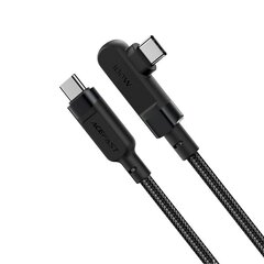 Acefast kulmakaapeli USB Type C - USB Type C 2m, 100W (20V / 5A) musta (C5-03 Black) hinta ja tiedot | Puhelinkaapelit | hobbyhall.fi