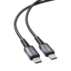 Acefast kaapeli USB Type C USB Type C 1.2m, 60W (20V/3A) harmaa (C1-03 syvä harmaa) hinta ja tiedot | Puhelinkaapelit | hobbyhall.fi