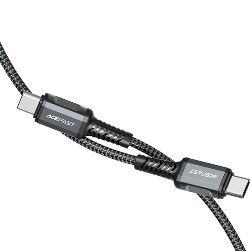 Acefast kaapeli USB Type C USB Type C 1.2m, 60W (20V/3A) harmaa (C1-03 syvä harmaa) hinta ja tiedot | Puhelinkaapelit | hobbyhall.fi