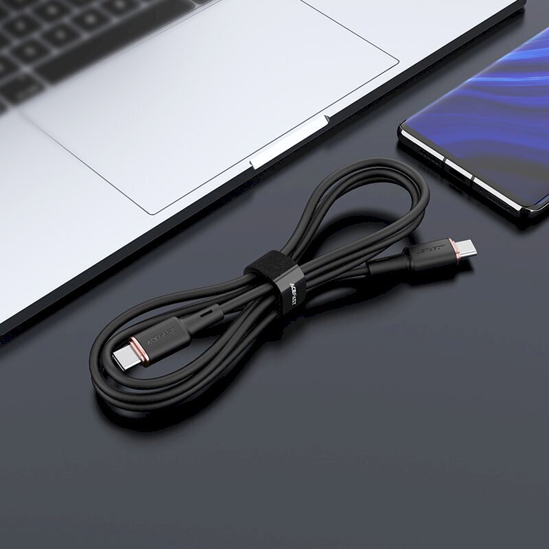 Acefast kaapeli USB Type C - USB Type C 1.2m, 60W (20V / 3A) musta (C2-03 musta) hinta ja tiedot | Puhelinkaapelit | hobbyhall.fi