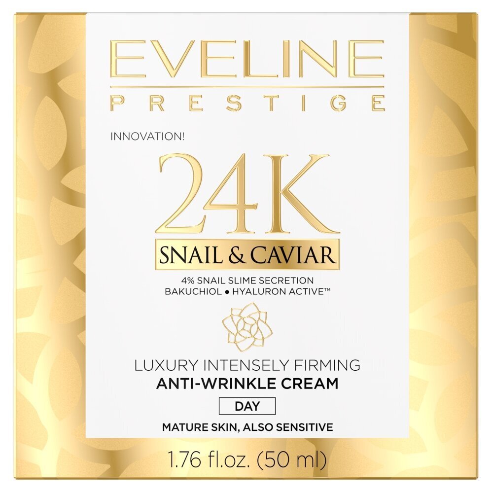 Eveline 24k Snail&Caviar päivävoide kypsälle iholle 50 ml hinta ja tiedot | Kasvovoiteet | hobbyhall.fi