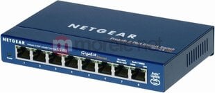NETGEAR ProSafe Plus GS108 (8 x Gigabit Ethernet/Fast Ethernet/Ethernet, Desktop, Auto-sensing per port) - verkkokytkin hinta ja tiedot | Reitittimet ja modeemit | hobbyhall.fi
