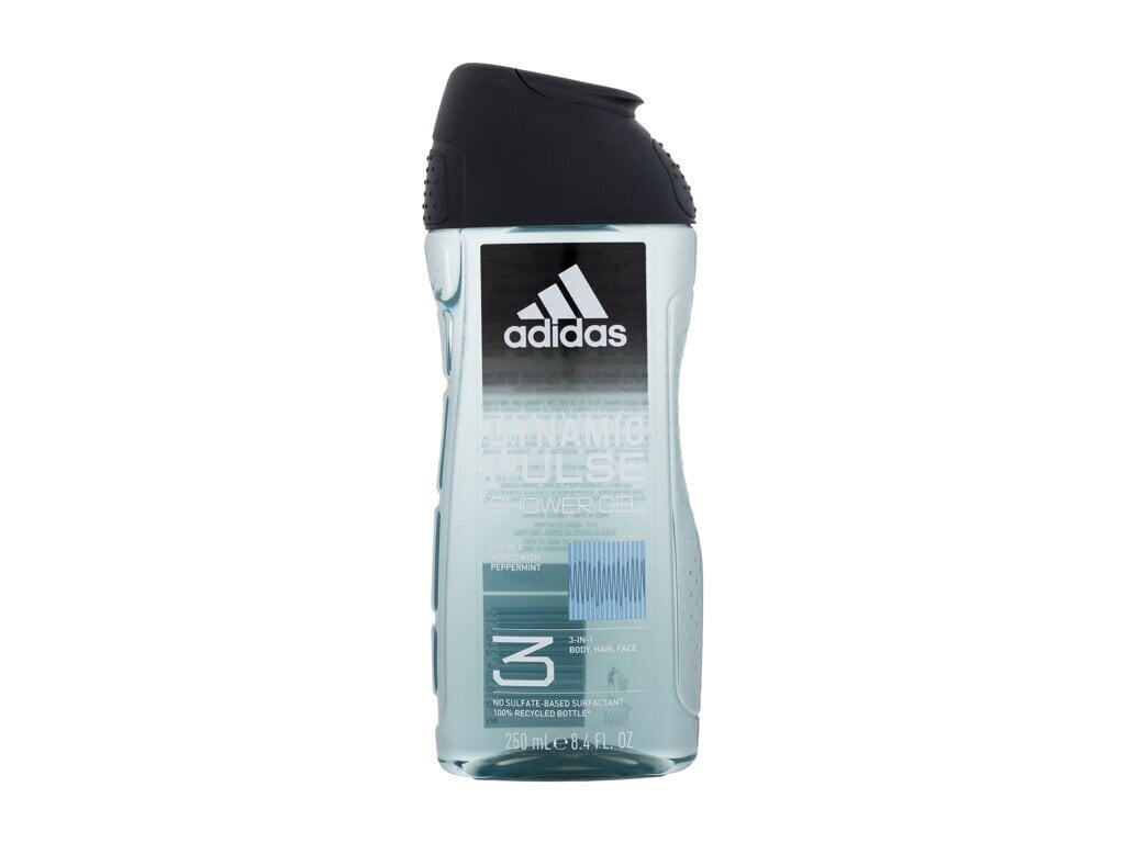 Adidas Dynamic Pulse 3in1, Miesten suihkugeeli 250 ml hinta ja tiedot | Suihkusaippuat ja suihkugeelit | hobbyhall.fi