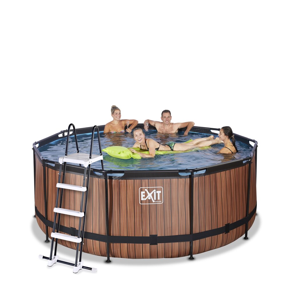 Kehystetty uima-allas Exit Premium Wood 360x122 cm, hiekkasuodattimen kanssa hinta ja tiedot | Uima-altaat | hobbyhall.fi