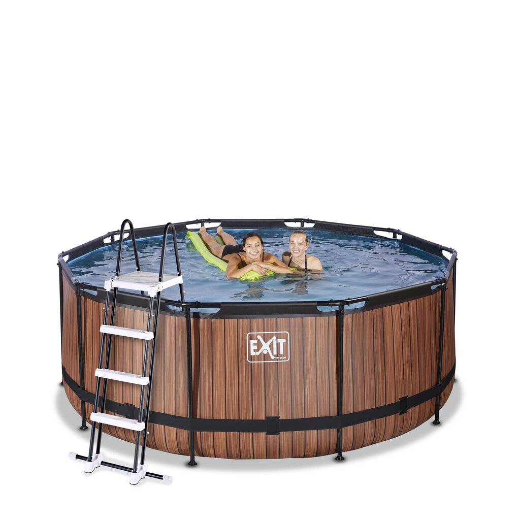 Kehystetty uima-allas Exit Premium Wood 360x122 cm, hiekkasuodattimen kanssa hinta ja tiedot | Uima-altaat | hobbyhall.fi