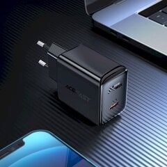 Acefast fast charger USB Type C 20W Power Delivery black (A1 EU black) hinta ja tiedot | Puhelimen laturit | hobbyhall.fi