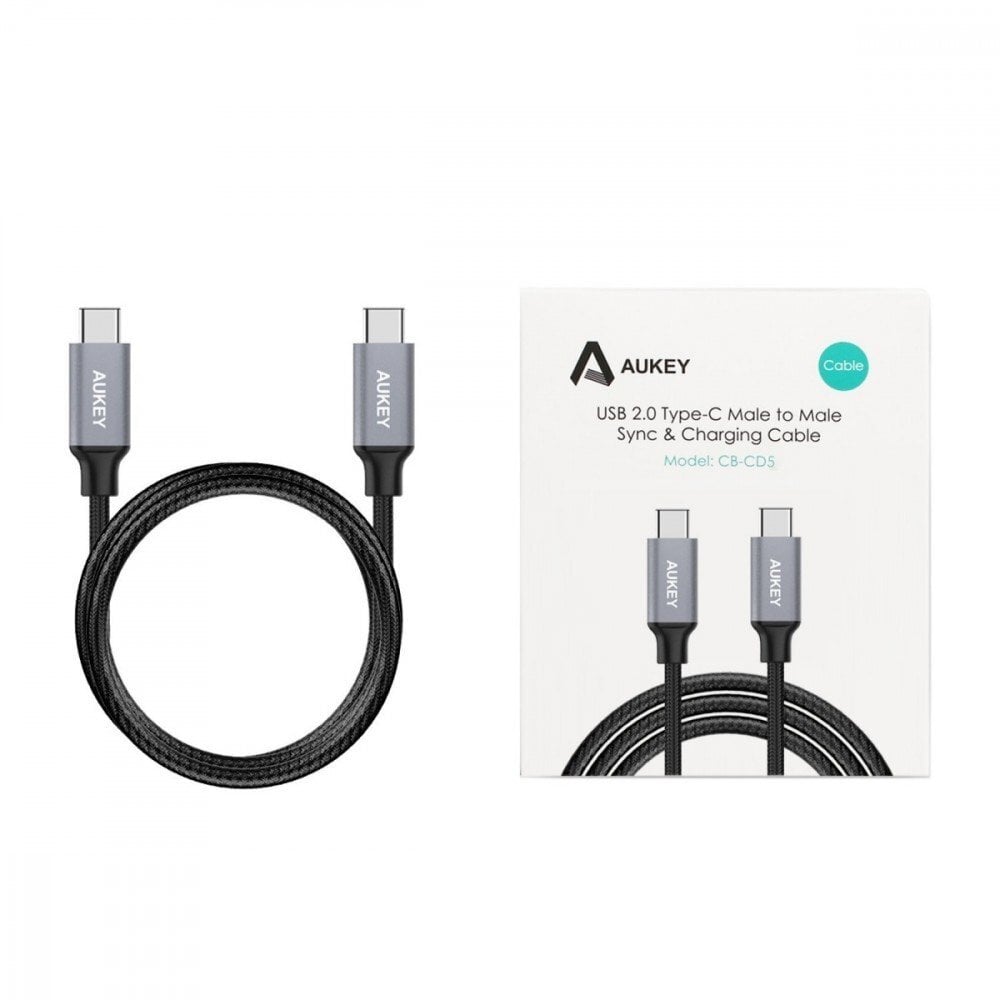 Aukey USB-C/USB-C CB-CD5 hinta ja tiedot | Puhelinkaapelit | hobbyhall.fi