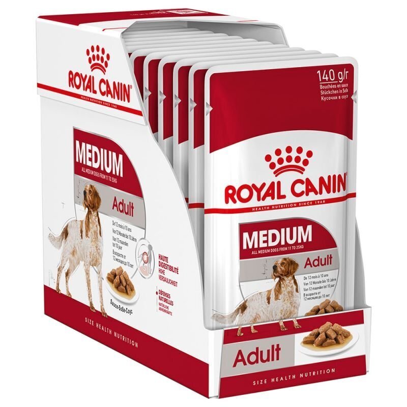 Royal Canin Medium Adult märkäruoka koirille, 10x140g hinta 