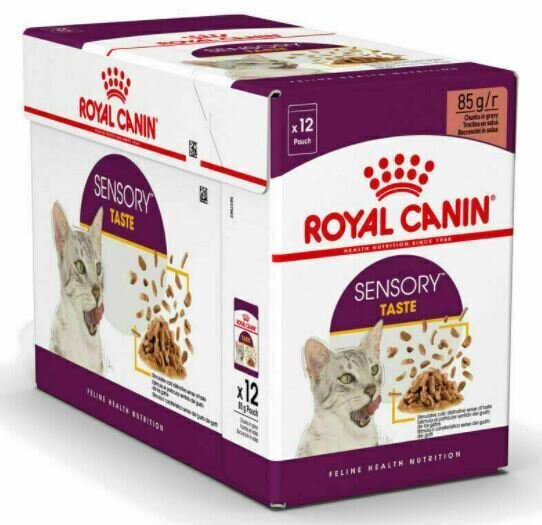 Royal Canin Sensory Taste Gravy -purkki kissoille, 12 x 85 g. hinta ja tiedot | Kissanruoka | hobbyhall.fi