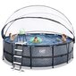 Kehystetty uima-allas hiekkasuodattimella ja katoksella Exit Stone ø450x122cm, harmaa hinta ja tiedot | Uima-altaat | hobbyhall.fi