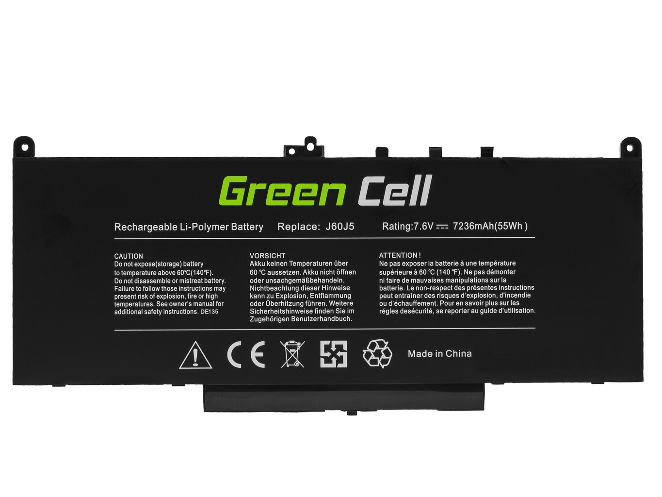 Bateria Green Cell J60J5 do Dell Latitude E7270 E7470 hinta ja tiedot | Kannettavien tietokoneiden akut | hobbyhall.fi