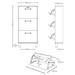 MALIBU 5263-515 KENKÄKAAPPI 3S H121 KELTAINEN hinta ja tiedot | Kenkäkaapit ja -hyllyt | hobbyhall.fi