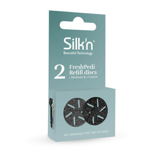 Silk'n FreshPedi Medium&Rough kuorintalaitteen puhdistuslevyt (2 kpl.) hinta ja tiedot | Kauneudenhoitotarvikkeet | hobbyhall.fi