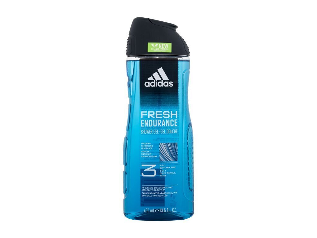 Suihkugeeli Adidas Fresh Endurance Suihkugeeli 3in1, 400 ml hinta ja tiedot | Suihkusaippuat ja suihkugeelit | hobbyhall.fi