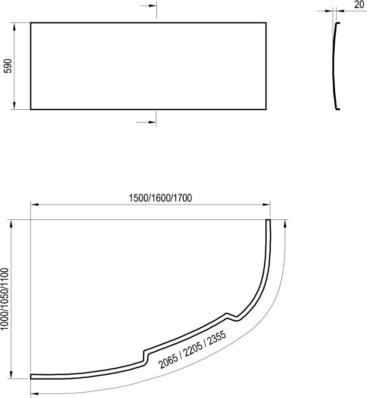 Kylpyammeen viimeistelypaneeli RAVAK Asymmetric 170 L hinta ja tiedot | Kylpyhuonetarvikkeet | hobbyhall.fi