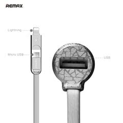 Kaapeli Remax, RC-C103 3in1 Lightning - Micro USB - USB, 1 m, hopea hinta ja tiedot | Puhelimen laturit | hobbyhall.fi