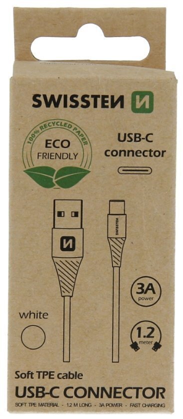 Swissten Eco Friendly USB-C 1.2m hinta ja tiedot | Puhelinkaapelit | hobbyhall.fi