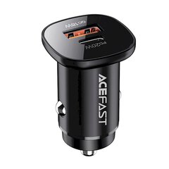 Acefast car charger 38W USB Type C / USB, PPS, Power Delivery, Quick Charge 3.0, AFC, FCP black (B1 black) hinta ja tiedot | Puhelimen laturit | hobbyhall.fi