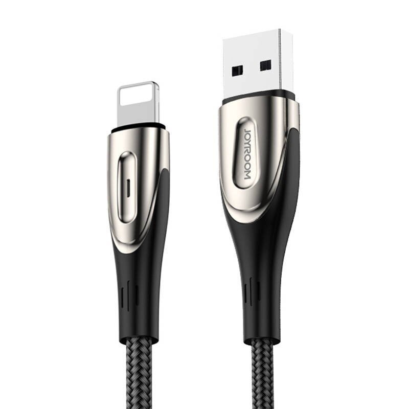 Lightning Joyroom Sharp S-M411 3A, 2 metrinen USB-kaapeli (mustan värinen) hinta ja tiedot | Puhelinkaapelit | hobbyhall.fi