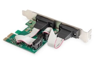 Digitus PCI Express 2xserial DB9 COM RS232 hinta ja tiedot | Adapterit | hobbyhall.fi