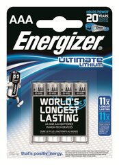 BATTERY ENERGIZER Lithium AAA B4 1.5V hinta ja tiedot | Paristot | hobbyhall.fi