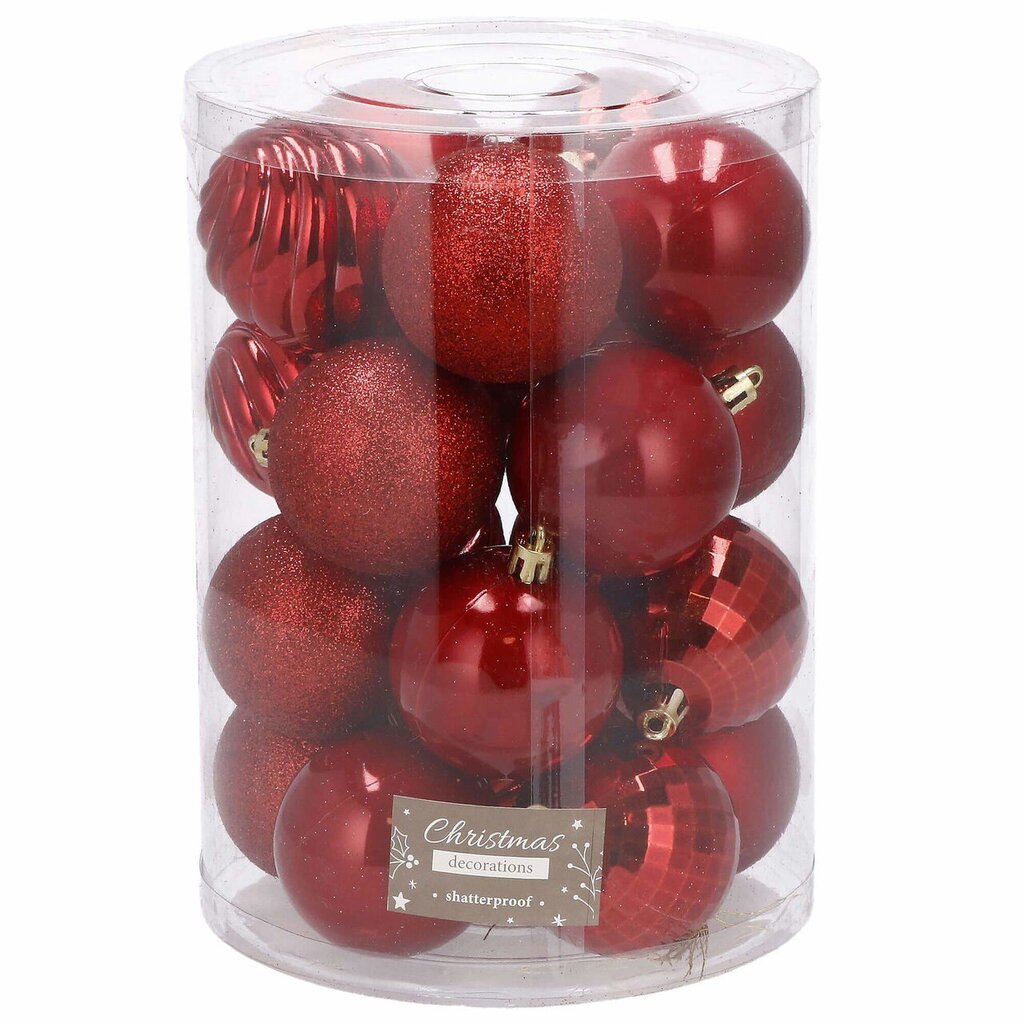 Kuusenkoristeet, joulupallot punainen, 6cm 20kpl hinta ja tiedot | Joulukuusen koristeet | hobbyhall.fi
