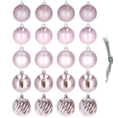 Joulukoristeet vaaleanpunainen, 6cm hinta ja tiedot | Joulukuusen koristeet | hobbyhall.fi
