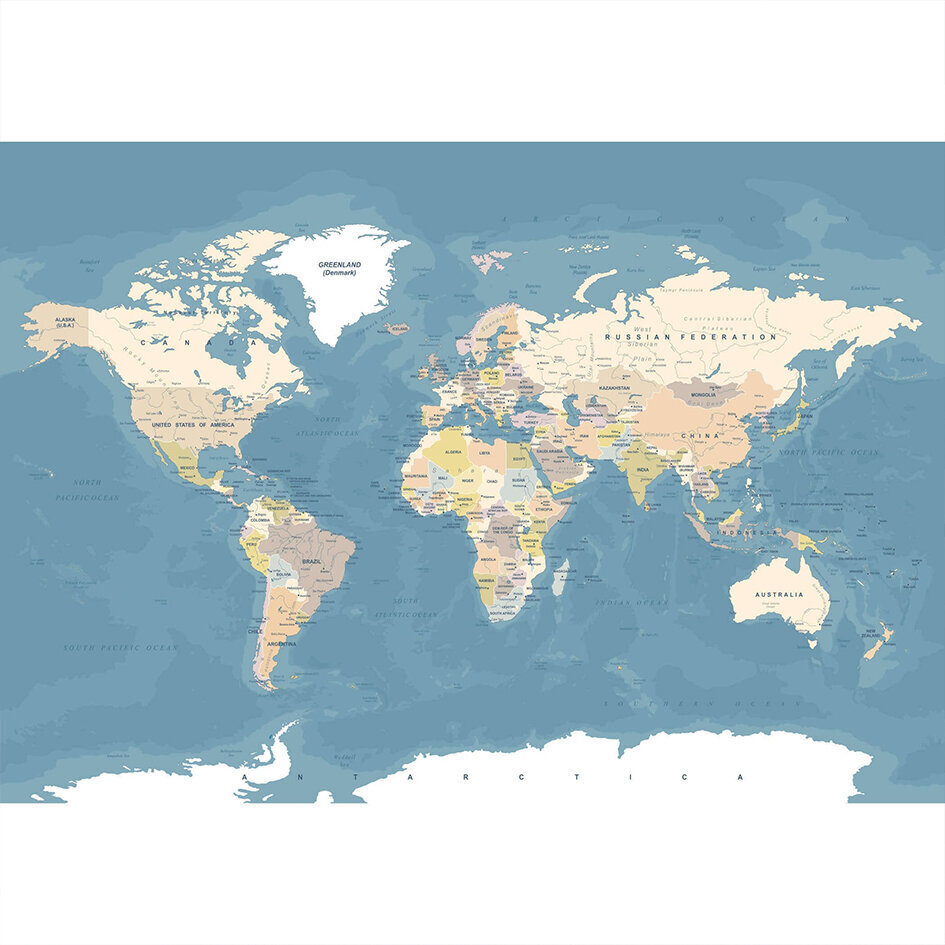 Valokuvatapetti - Blue World Map englanniksi hinta ja tiedot | Valokuvatapetit | hobbyhall.fi