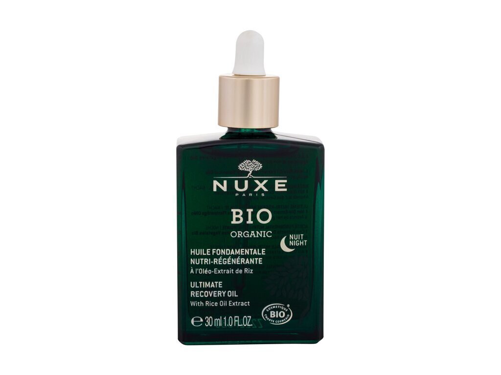 Elvyttävä yökasvoöljy Nuxe Bio Organic Ultimate Night Recovery Oil, 30 ml hinta ja tiedot | Kasvoöljyt ja seerumit | hobbyhall.fi