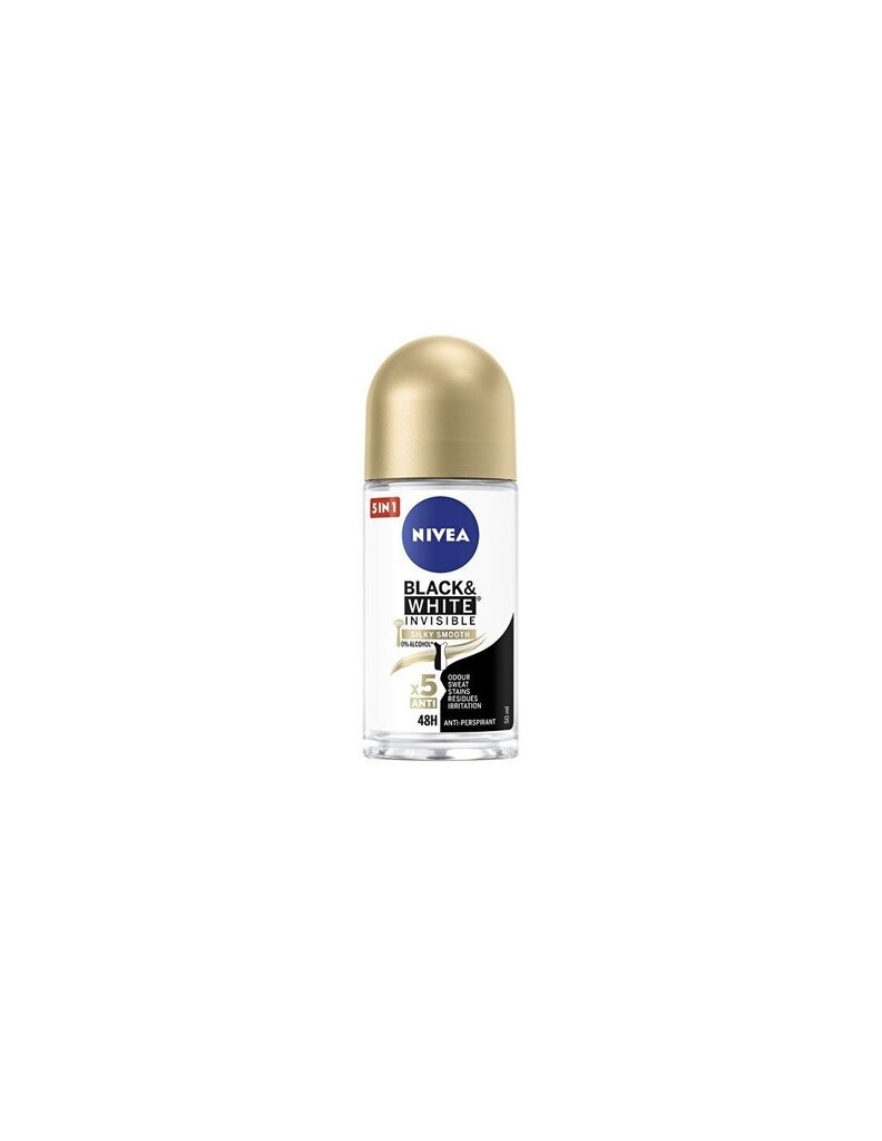 Nivea Invisible Black & White Silk and Smooth Roll-on deodorantti 50 ml hinta ja tiedot | Deodorantit | hobbyhall.fi