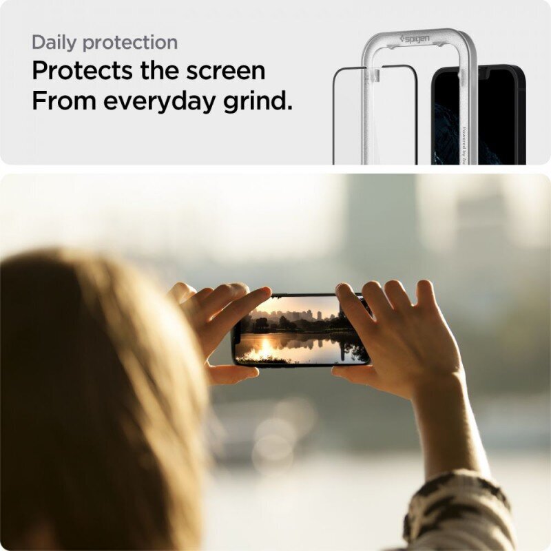 Spigen Alm Glass FC -näytönsuoja iPhone 13 ja 13 Pro -puhelimille, 2 kpl hinta ja tiedot | Näytönsuojakalvot ja -lasit | hobbyhall.fi