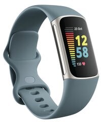 Fitbit Charge 5 Steel Blue/Platinum FB421SRBU hinta ja tiedot | Fitbit Puhelimet, älylaitteet ja kamerat | hobbyhall.fi