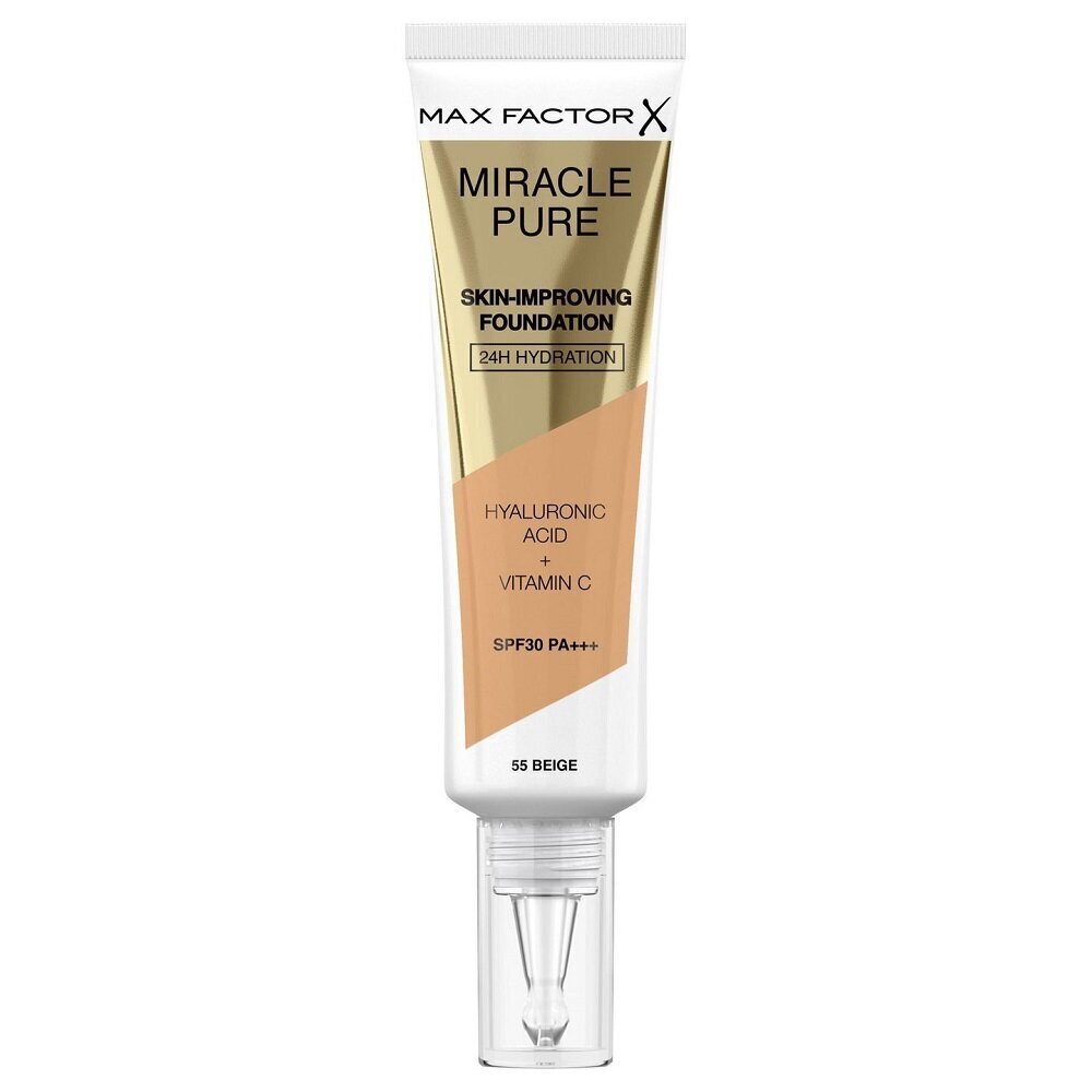 Max Factor Miracle Pure Skin Pitkäkestoinen SPF30, 30 ml, 55 Beige hinta ja tiedot | Meikkivoiteet ja puuterit | hobbyhall.fi