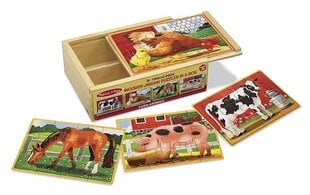 Puiset palapelit Melissa & Doug Farm Animals Puzzle in a box hinta ja tiedot | Palapelit | hobbyhall.fi